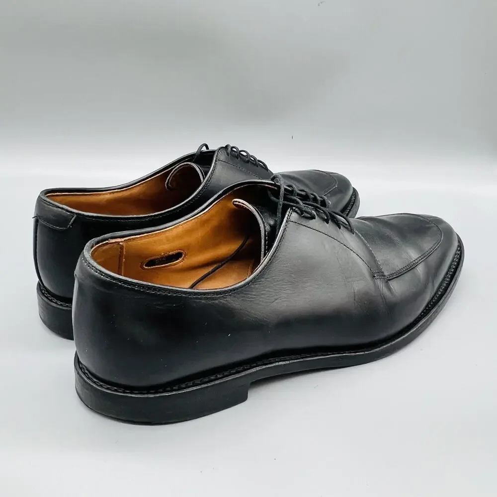Allen Edmonds Shoes Mens 10 Black Leather Delray Derby Oxford Dress Square Toe